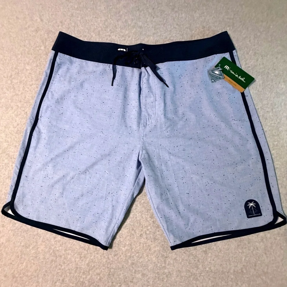 Travis‎ Mathew Mens Eco Collection Heather Bel Air Blue Yucatan Board Shorts 40
